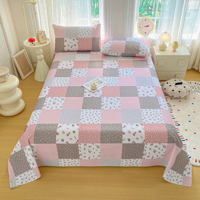 91家纺网 家纺一手货源 找家纺 首爱家纺 2026新款工艺款原棉印花老粗布床单系列 瑞香