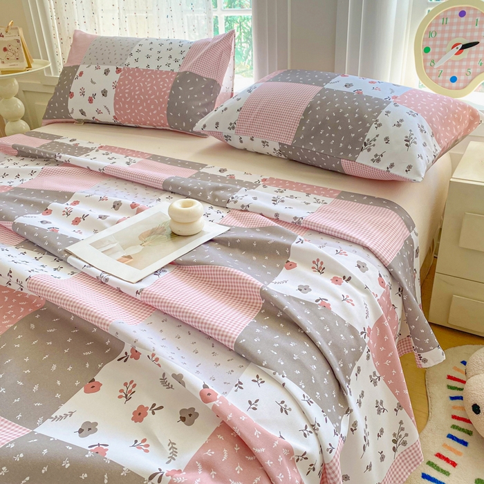 91家纺网 家纺一手货源 找家纺 首爱家纺 2026新款工艺款原棉印花老粗布床单系列 瑞香