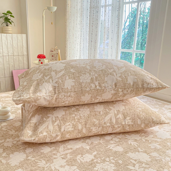 91家纺网 家纺一手货源 找家纺 首爱家纺 2026新款工艺款原棉印花老粗布床单系列 玉兰