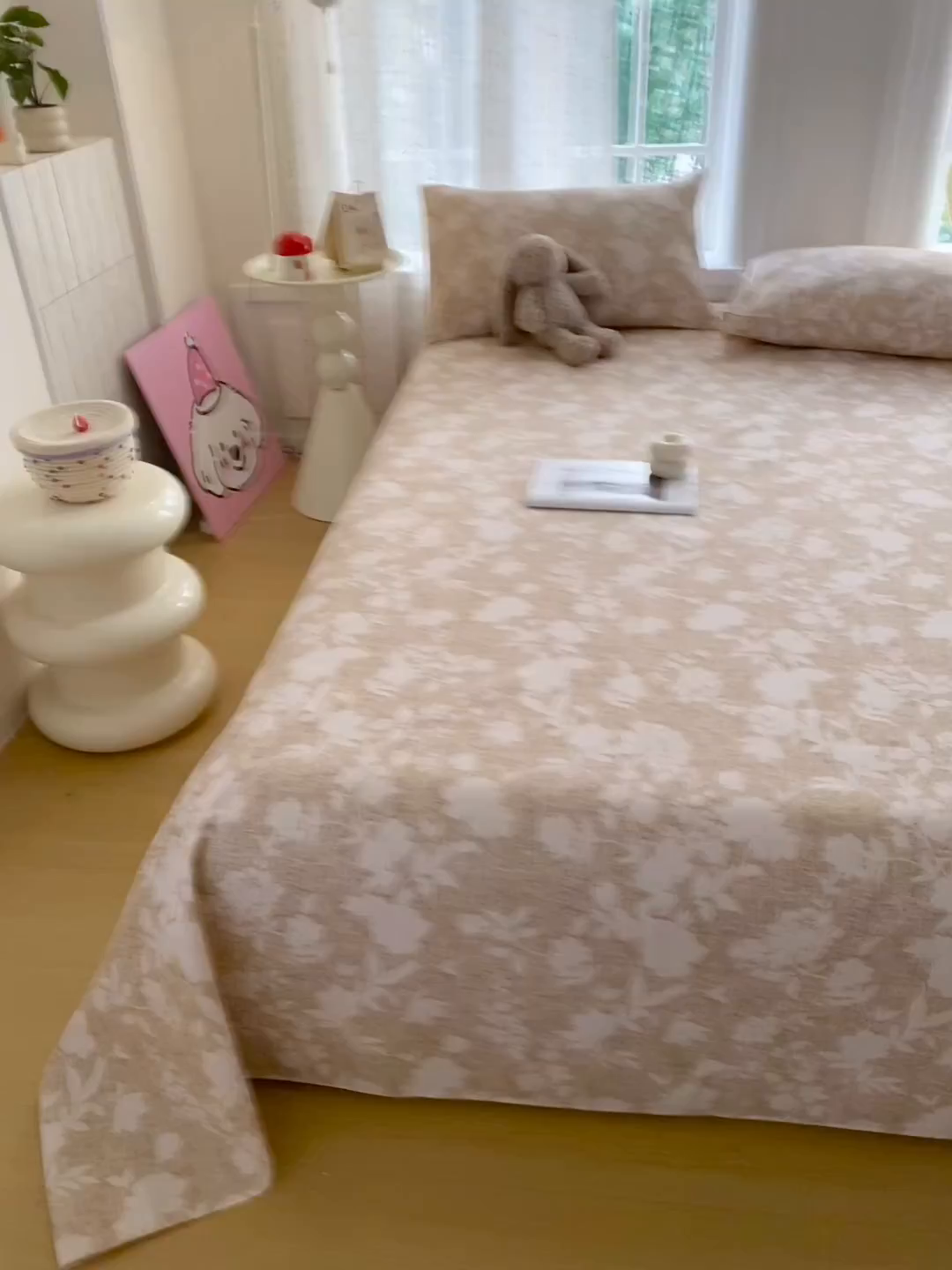 91家纺网 家纺一手货源 找家纺 首爱家纺 2026新款工艺款原棉印花老粗布床单系列 玉兰