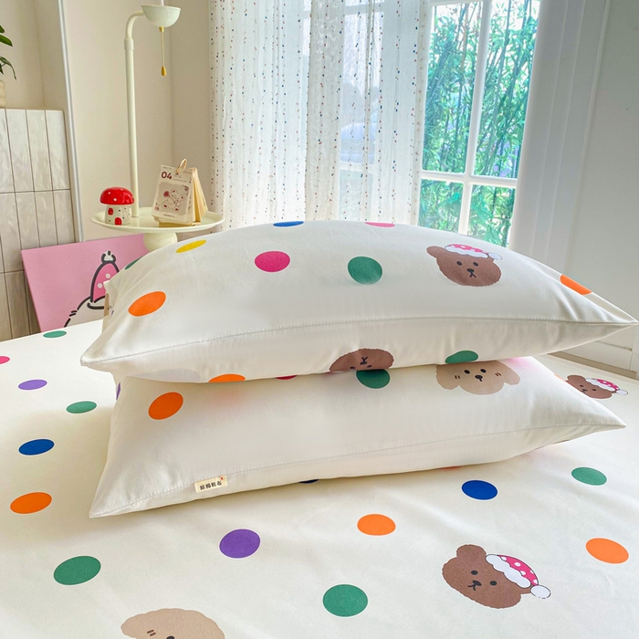 91家纺网 家纺一手货源 找家纺 首爱家纺 2026新款工艺款原棉印花老粗布床单系列 圆圈