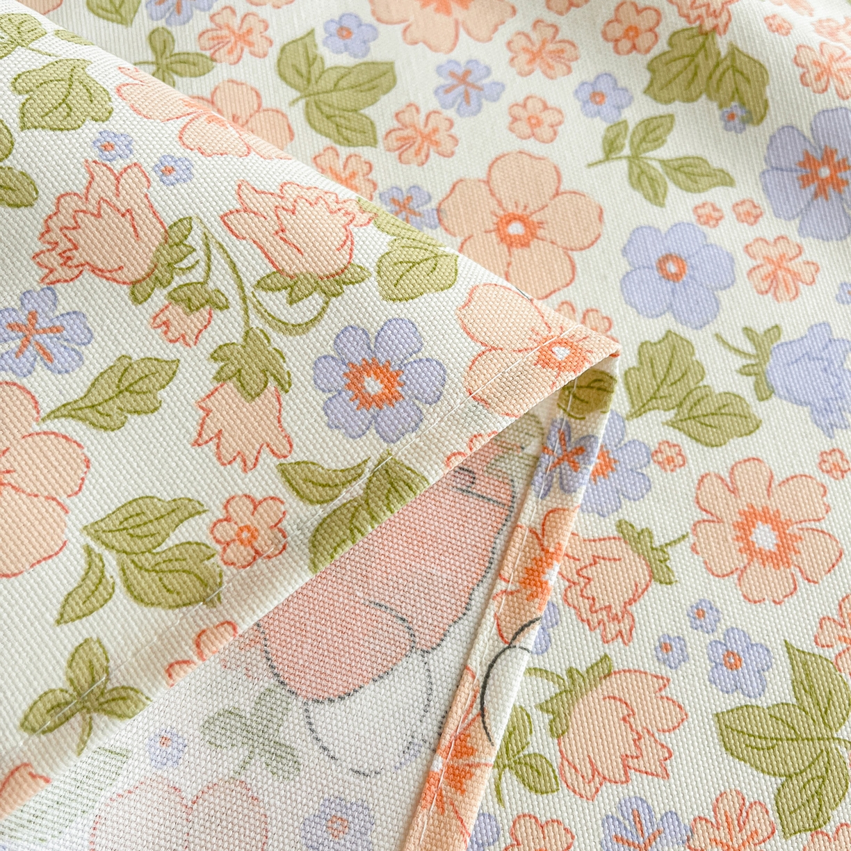 91家纺网 家纺一手货源 找家纺 首爱家纺 2026新款工艺款原棉印花老粗布床单系列 花朵熊