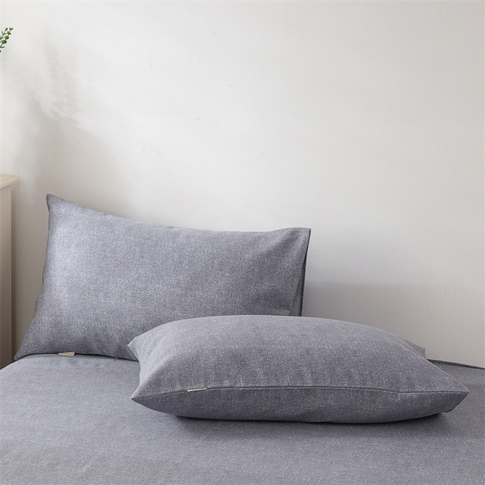 91家纺网 家纺一手货源 找家纺 首爱家纺 2026新款工艺款原棉印花老粗布床单系列 浅灰