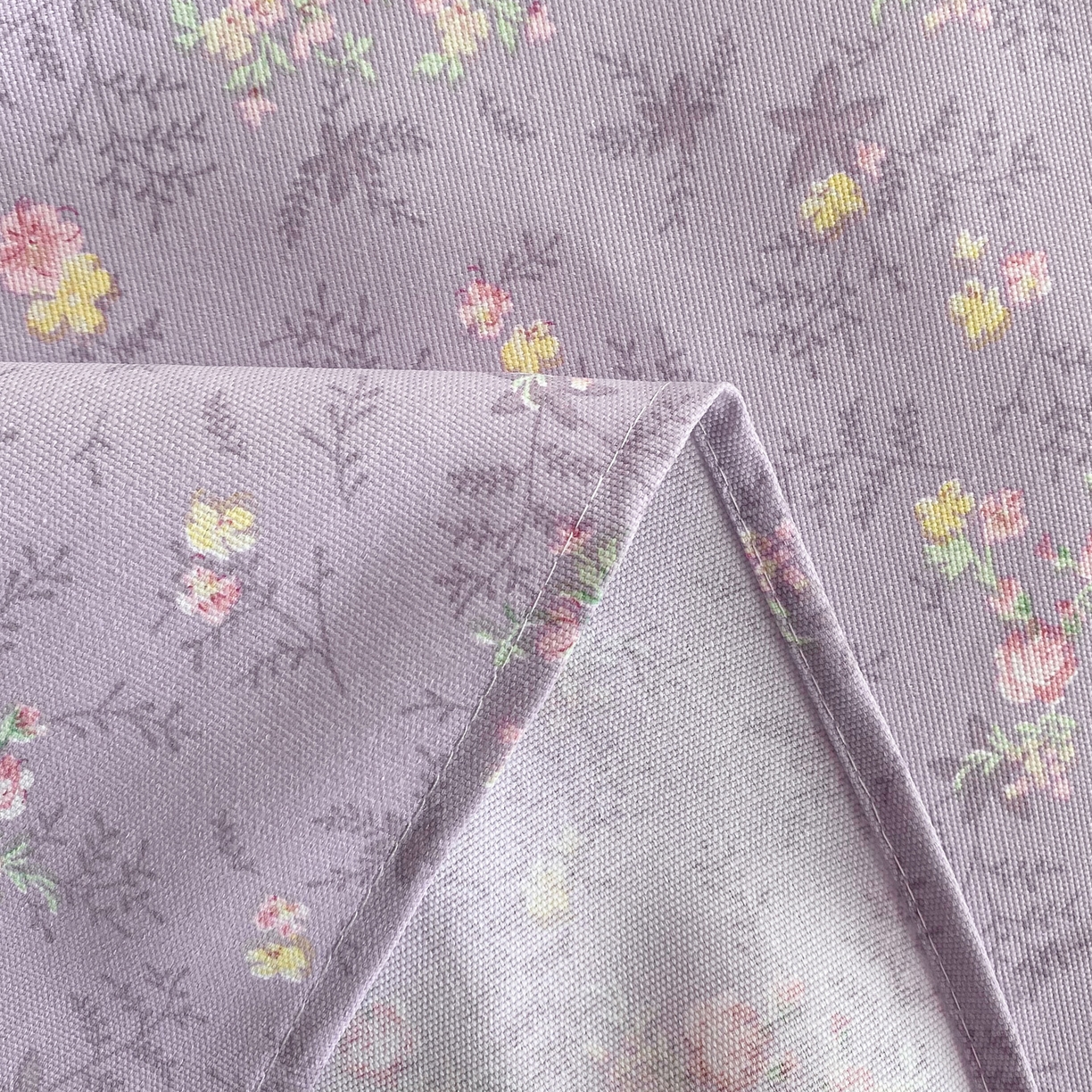 91家纺网 家纺一手货源 找家纺 首爱家纺 2026新款工艺款原棉印花老粗布床单系列 紫罗兰