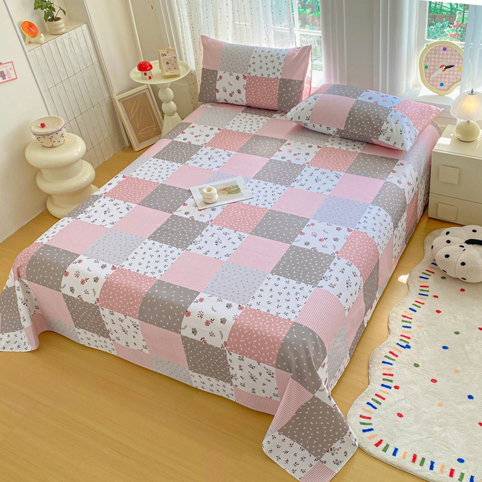 91家纺网 家纺一手货源 找家纺 棉乐町家居 2026新款工艺款原棉印花老粗布床单系列 瑞香