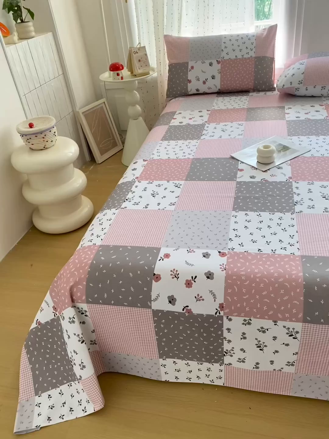 91家纺网 家纺一手货源 找家纺 棉乐町家居 2026新款工艺款原棉印花老粗布床单系列 瑞香