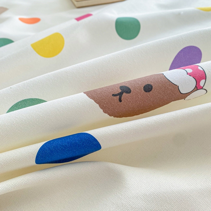 91家纺网 家纺一手货源 找家纺 棉乐町家居 2026新款工艺款原棉印花老粗布床单系列 圆圈