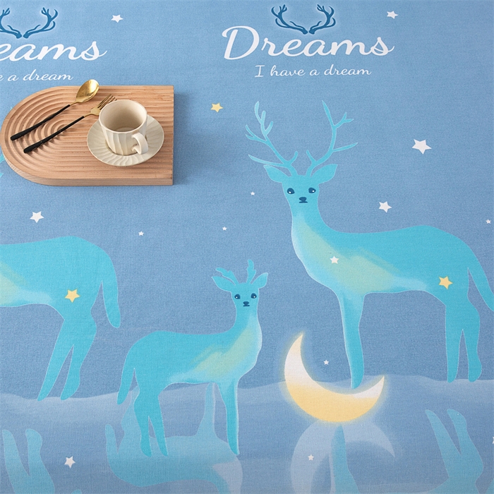 91家纺网 家纺一手货源 找家纺 棉乐町家居 2026新款工艺款原棉印花老粗布床单系列 梦幻小鹿