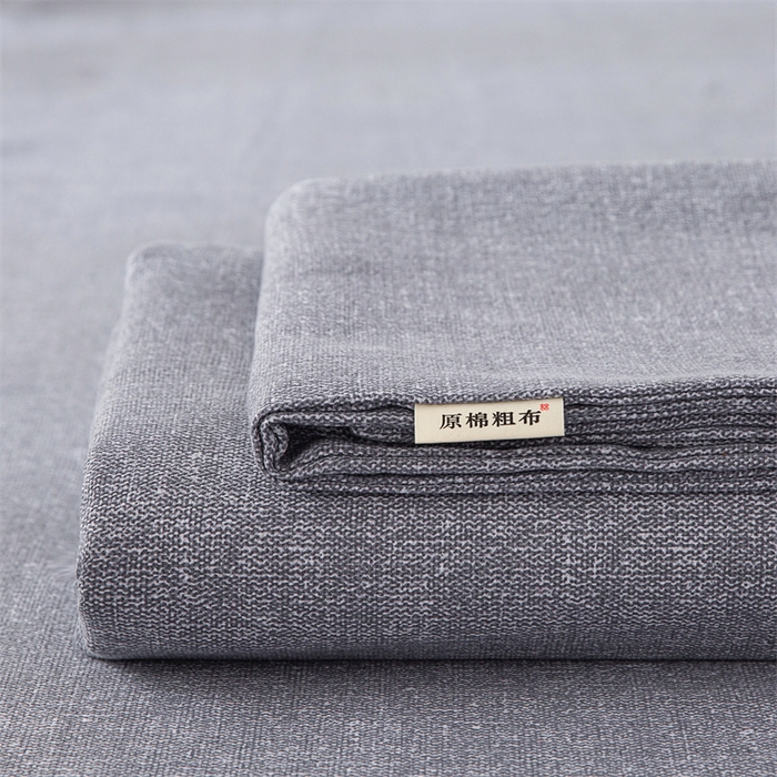 棉乐町家居 2026新款工艺款原棉印花老粗布床单系列 浅灰