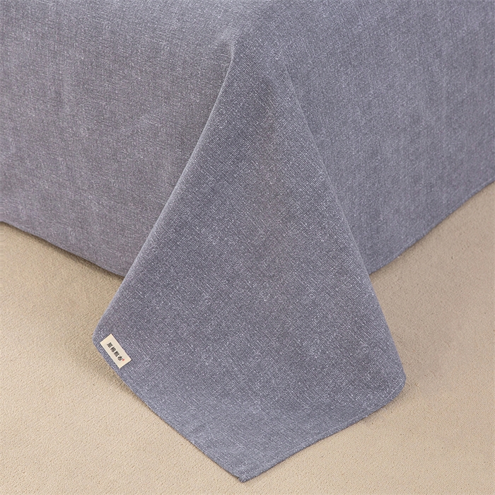 91家纺网 家纺一手货源 找家纺 棉乐町家居 2026新款工艺款原棉印花老粗布床单系列 浅灰