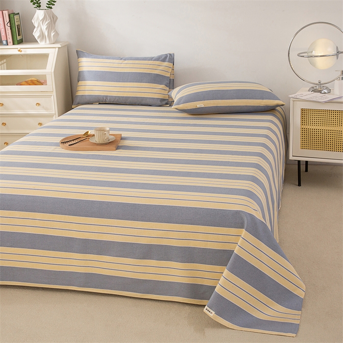 91家纺网 家纺一手货源 找家纺 棉乐町家居 2026新款工艺款原棉印花老粗布床单系列 温馨