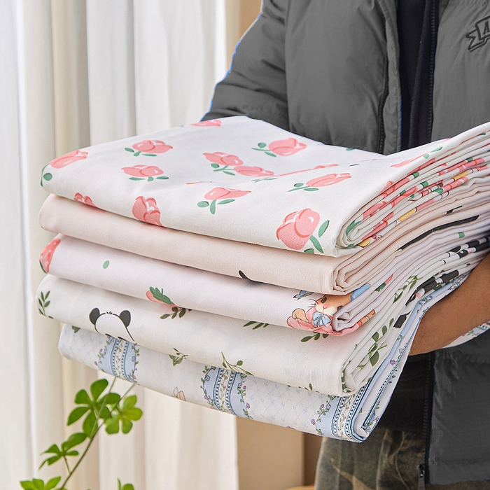 91家纺网 家纺一手货源 找家纺 棉乐町家居 2026新款爆款印花原棉老粗布床单 组合图