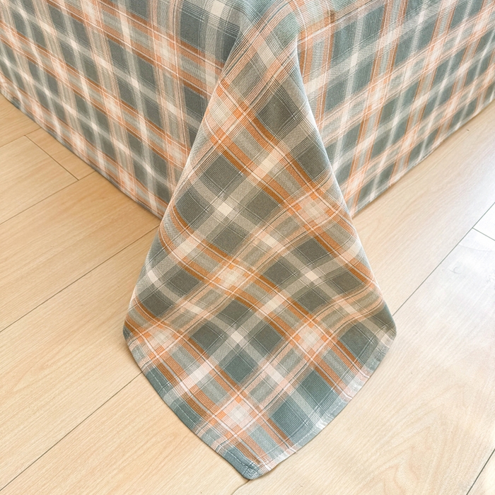 91家纺网 家纺一手货源 找家纺 棉乐町家居 2026新款爆款印花原棉老粗布床单 摩卡格