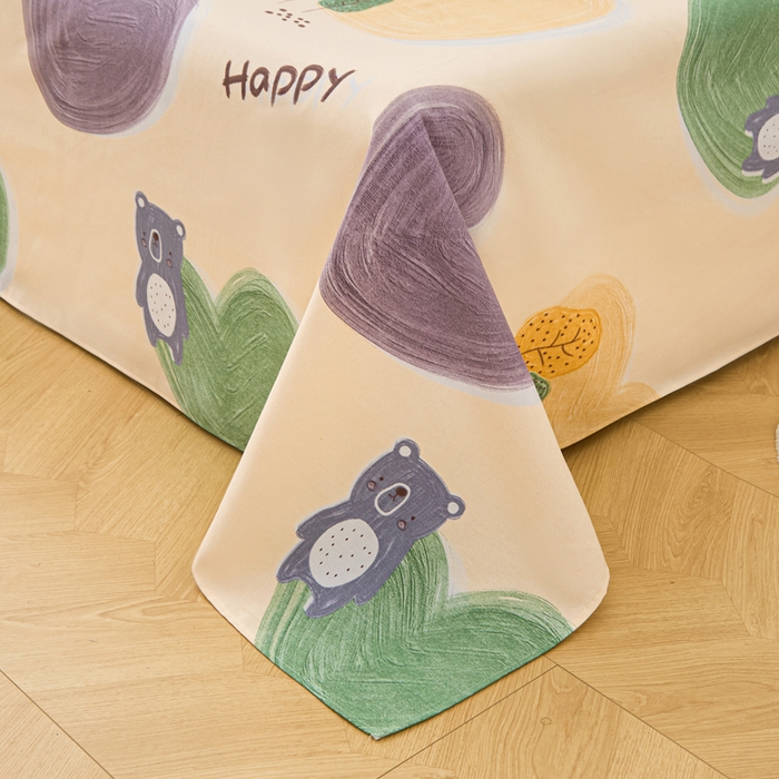 91家纺网 家纺一手货源 找家纺 棉乐町家居 2026新款爆款印花原棉老粗布床单 暖心绒语