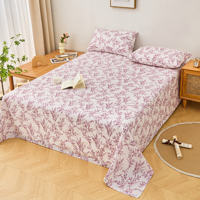 91家纺网 家纺一手货源 找家纺 棉乐町家居 2026新款爆款印花原棉老粗布床单 瑞莎