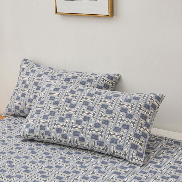 91家纺网 家纺一手货源 找家纺 棉乐町家居 2026新款爆款印花原棉老粗布床单 时尚风