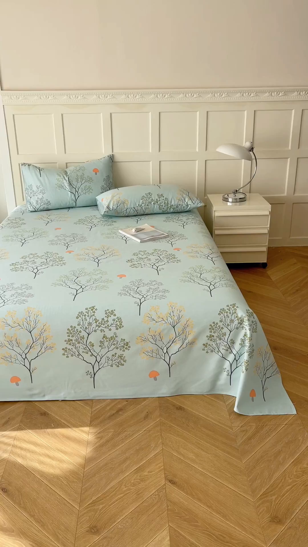 91家纺网 家纺一手货源 找家纺 棉乐町家居 2026新款爆款印花原棉老粗布床单 蚀妆