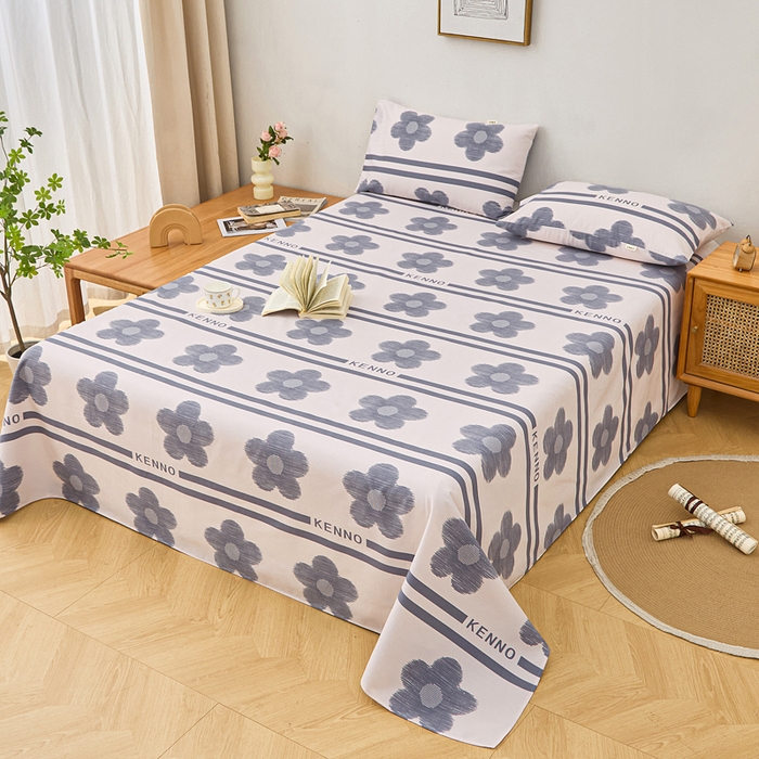 91家纺网 家纺一手货源 找家纺 棉乐町家居 2026新款爆款印花原棉老粗布床单 水墨花