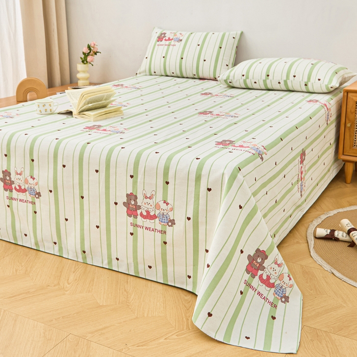 91家纺网 家纺一手货源 找家纺 棉乐町家居 2026新款爆款印花原棉老粗布床单 甜酷法则