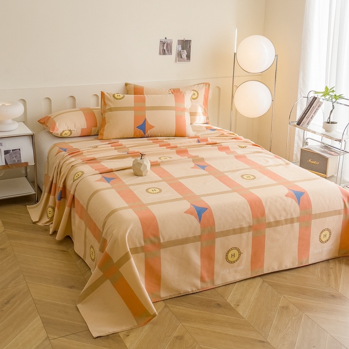 91家纺网 家纺一手货源 找家纺 棉乐町家居 2026新款爆款印花原棉老粗布床单 未安