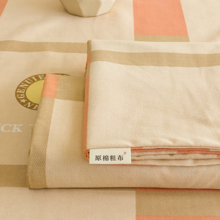 91家纺网 家纺一手货源 找家纺 棉乐町家居 2026新款爆款印花原棉老粗布床单 未安