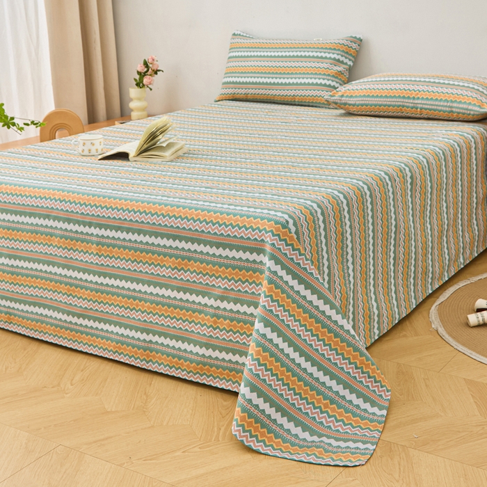 91家纺网 家纺一手货源 找家纺 棉乐町家居 2026新款爆款印花原棉老粗布床单 向往条致