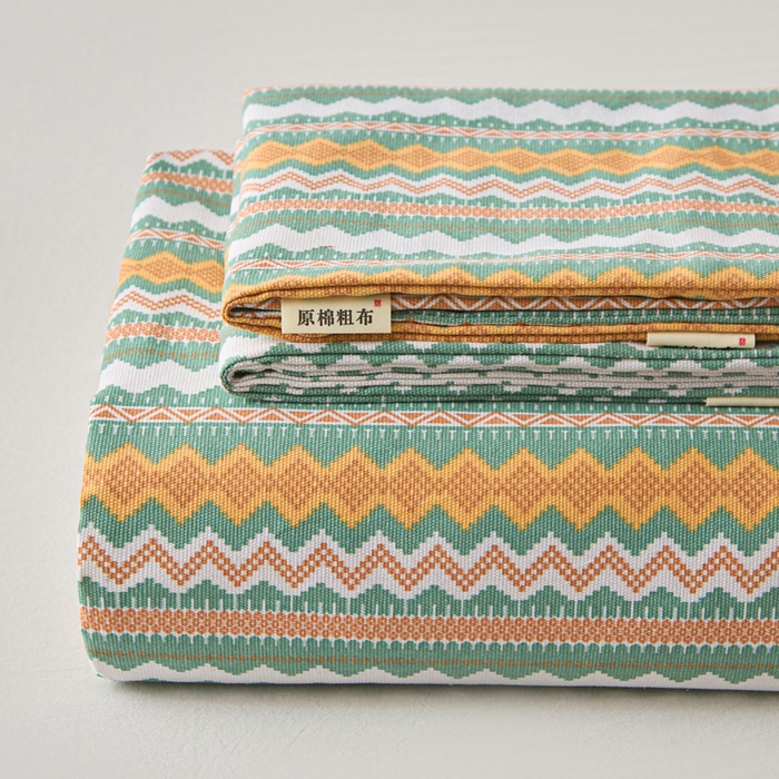 91家纺网 家纺一手货源 找家纺 棉乐町家居 2026新款爆款印花原棉老粗布床单 向往条致