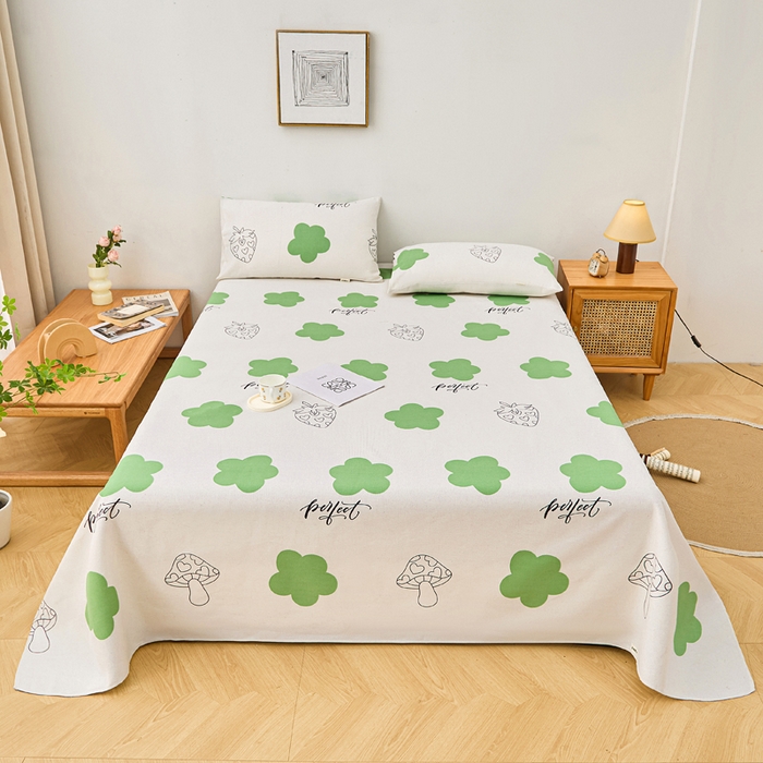 棉乐町家居 2026新款爆款印花原棉老粗布床单 小花朵朵