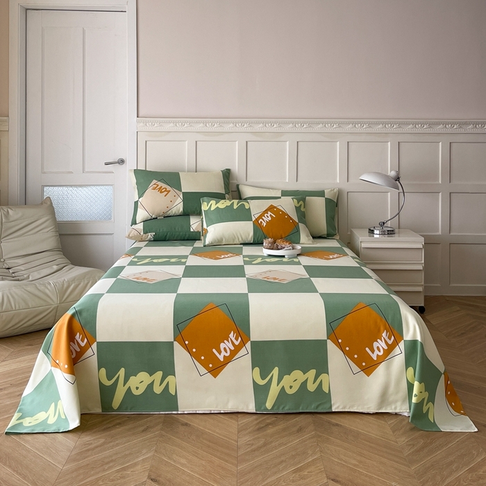 棉乐町家居 2026新款爆款印花原棉老粗布床单 余生