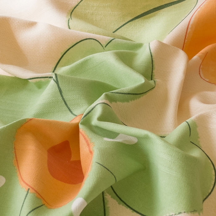 91家纺网 家纺一手货源 找家纺 棉乐町家居 2026新款爆款印花原棉老粗布床单 语蝶