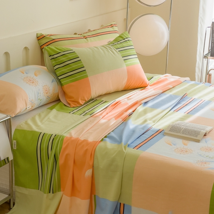 91家纺网 家纺一手货源 找家纺 棉乐町家居 2026新款爆款印花原棉老粗布床单 灼热