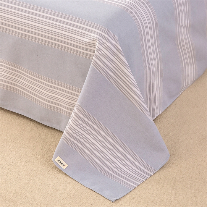 91家纺网 家纺一手货源 找家纺 棉乐町家居 2026新款原棉标印花老粗布床单 淡雅