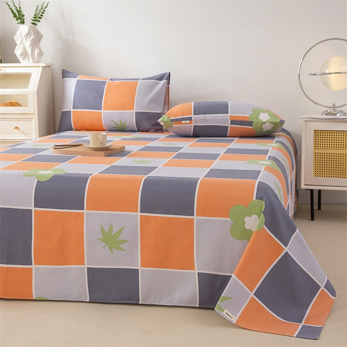 91家纺网 家纺一手货源 找家纺 棉乐町家居 2026新款原棉标印花老粗布床单 花间