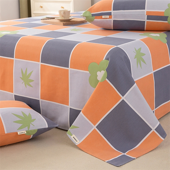 91家纺网 家纺一手货源 找家纺 棉乐町家居 2026新款原棉标印花老粗布床单 花间