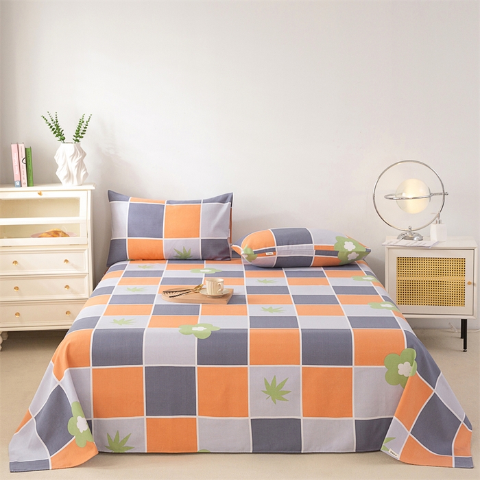 91家纺网 家纺一手货源 找家纺 棉乐町家居 2026新款原棉标印花老粗布床单 花间