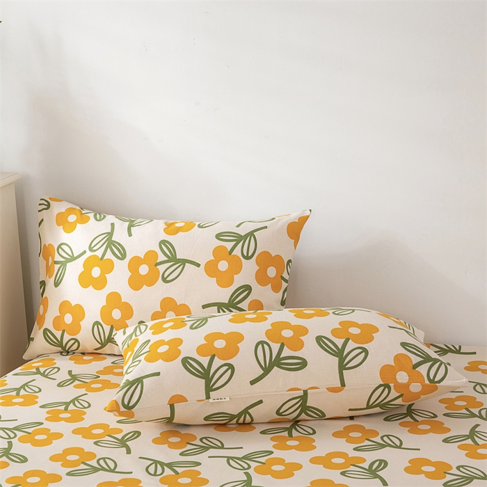 91家纺网 家纺一手货源 找家纺 棉乐町家居 2026新款原棉标印花老粗布床单 花颜