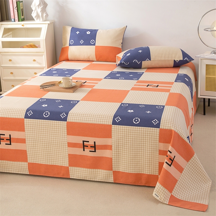 91家纺网 家纺一手货源 找家纺 棉乐町家居 2026新款原棉标印花老粗布床单 简尚