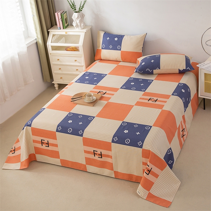 91家纺网 家纺一手货源 找家纺 棉乐町家居 2026新款原棉标印花老粗布床单 简尚