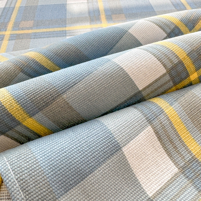 91家纺网 家纺一手货源 找家纺 棉乐町家居 2026新款原棉标印花老粗布床单 简兮蓝