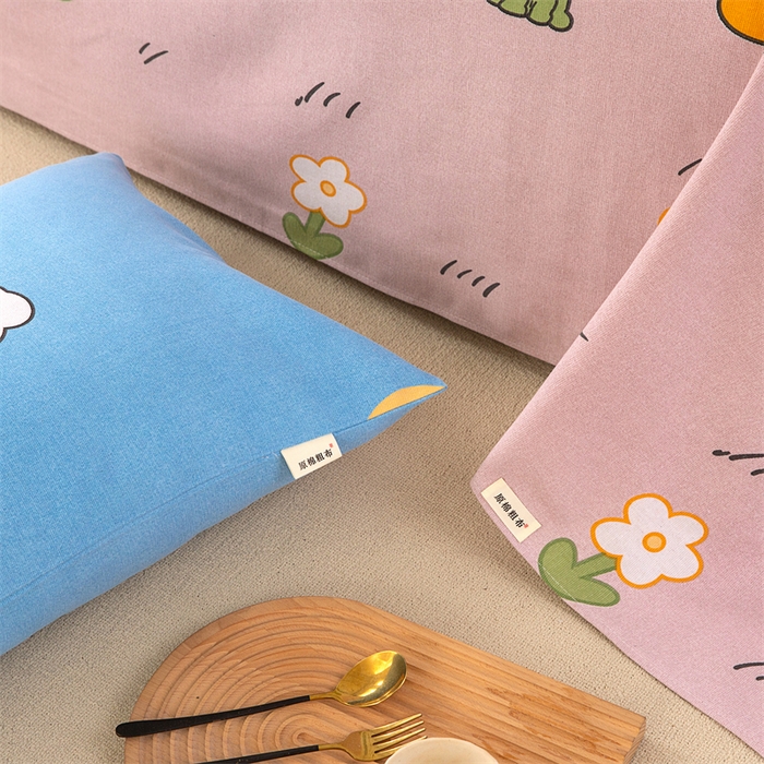 91家纺网 家纺一手货源 找家纺 棉乐町家居 2026新款原棉标印花老粗布床单 沐恋