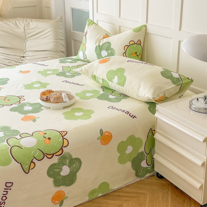 91家纺网 家纺一手货源 找家纺 棉乐町家居 2026新款原棉标印花老粗布床单 兮心