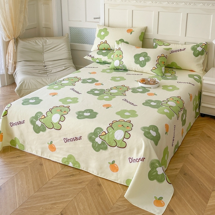 91家纺网 家纺一手货源 找家纺 棉乐町家居 2026新款原棉标印花老粗布床单 兮心