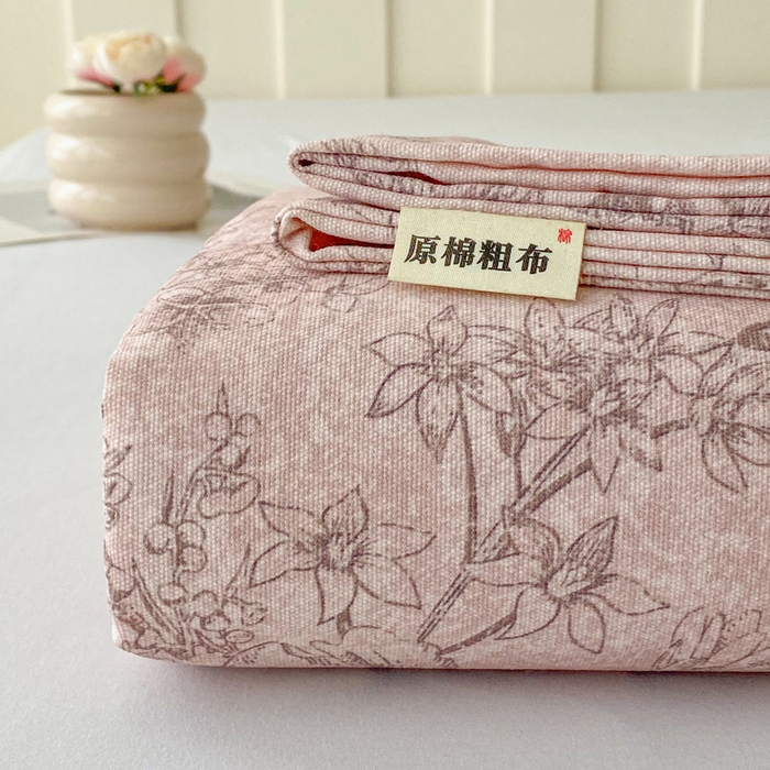 91家纺网 家纺一手货源 找家纺 （总）金泰莱 2026新款工艺款原棉印花老粗布床单系列