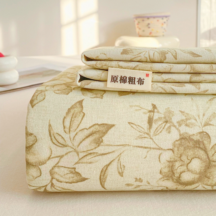 91家纺网 家纺一手货源 找家纺 （总）金泰莱 2026新款工艺款原棉印花老粗布床单系列