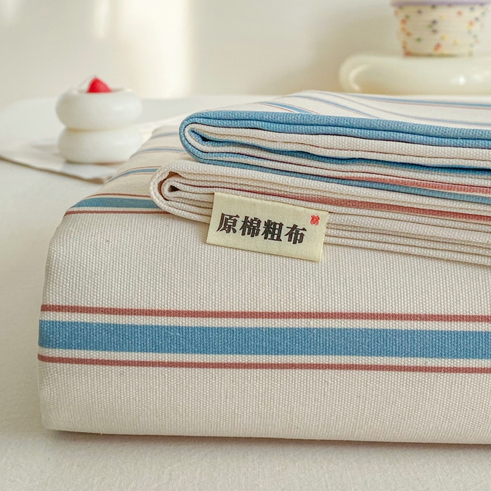 91家纺网 家纺一手货源 找家纺 金泰莱 2026新款工艺款原棉印花老粗布床单系列 法蒂