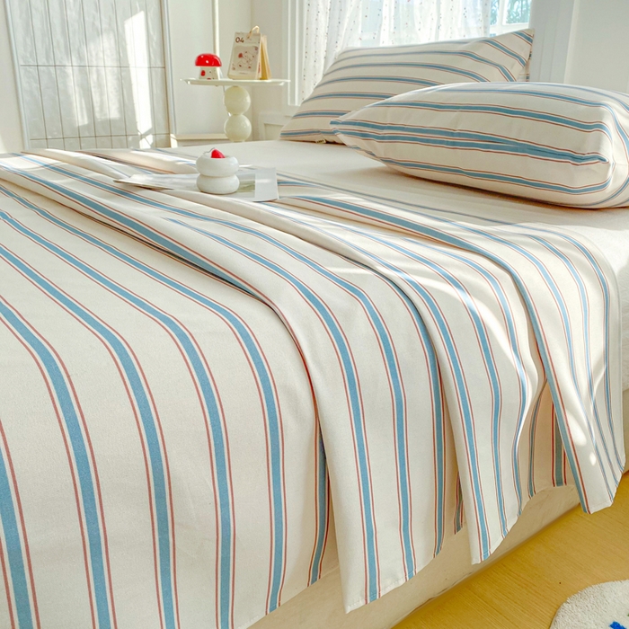 91家纺网 家纺一手货源 找家纺 金泰莱 2026新款工艺款原棉印花老粗布床单系列 法蒂