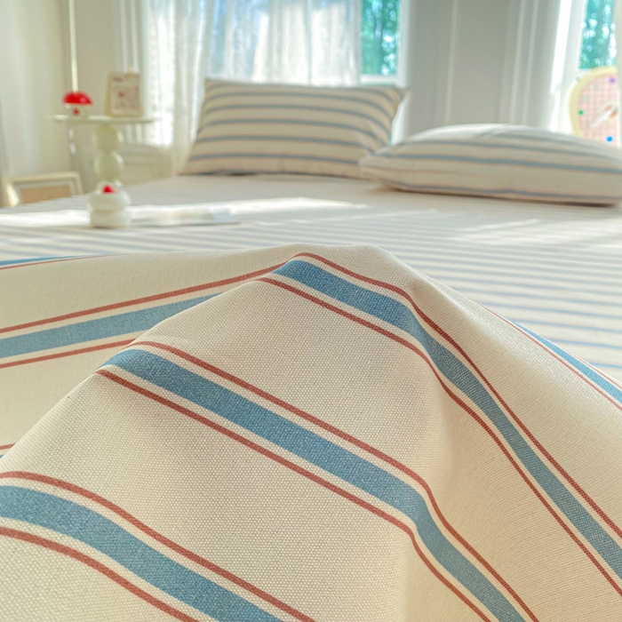 91家纺网 家纺一手货源 找家纺 金泰莱 2026新款工艺款原棉印花老粗布床单系列 法蒂