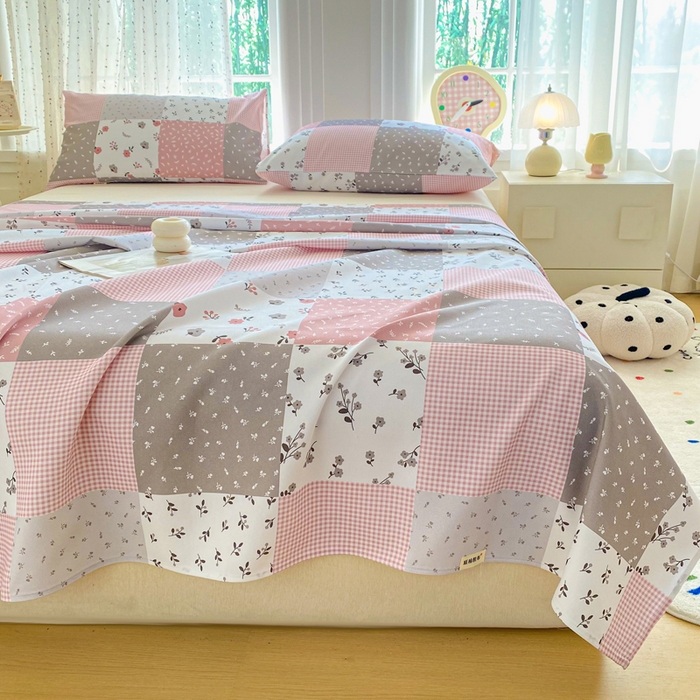 91家纺网 家纺一手货源 找家纺 金泰莱 2026新款工艺款原棉印花老粗布床单系列 瑞香