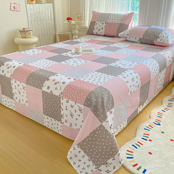 91家纺网 家纺一手货源 找家纺 金泰莱 2026新款工艺款原棉印花老粗布床单系列 瑞香