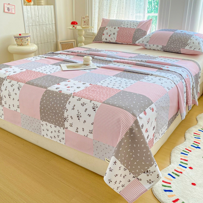 91家纺网 家纺一手货源 找家纺 金泰莱 2026新款工艺款原棉印花老粗布床单系列 瑞香